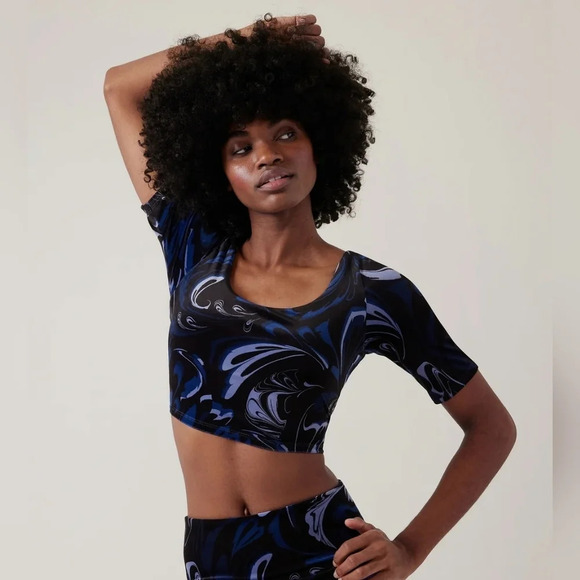 Athleta Exhilarate Velvet Crop A C Size Medium - Picture 4 of 9